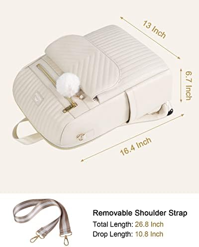 Матеин ранец за ручек за жени, изолирани ладилни ранци со USB порта, ватиран ранец на лаптоп за жени, 15,6 инчи конвертибилна мека кожа ранец чанти за рамената на рамена