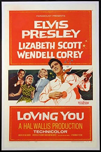 Те сакам Елвис Присли Лизабет Скот 1957 Оригинален еден лист 27x41 филмски постер на постелнина