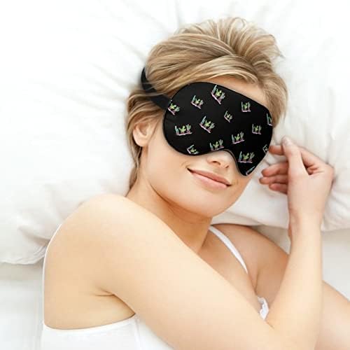 Акварел кактус за спиење за слепите маски за очила за очила за очи со прилагодлива лента за жени мажи ноќ