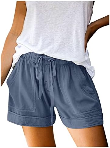 Злови со високи шорцеви за жени, летни лесни лесни лабави боемски печати обични шорцеви еластични џебови за влечење на половината