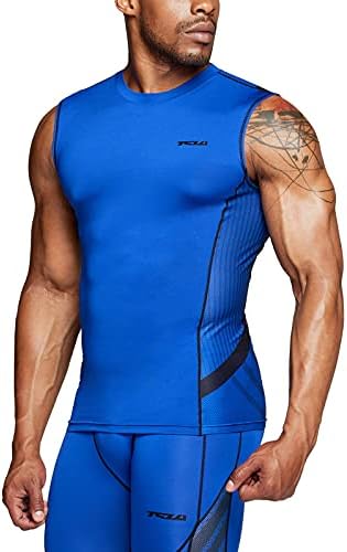 TSLA 1 или 3 пакувања кошули за вежбање без ракави, суво вклопување во компресија за прекин на компресијата, атлетски резервоар
