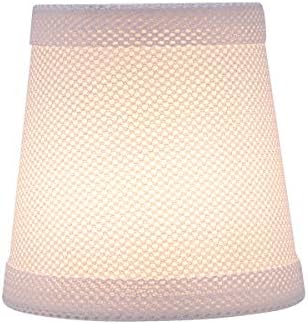 Aspen Creative 32718-9 Мала хардбек империја форма лустер за клип-ламба сенка, преоден дизајн во бела боја, 4 дно ширина