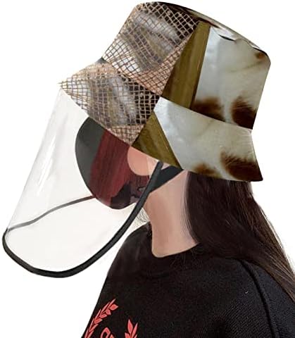 Заштитна капа за возрасни со штит за лице, рибарска капа Анти сонце капаче, лажено мачко животно