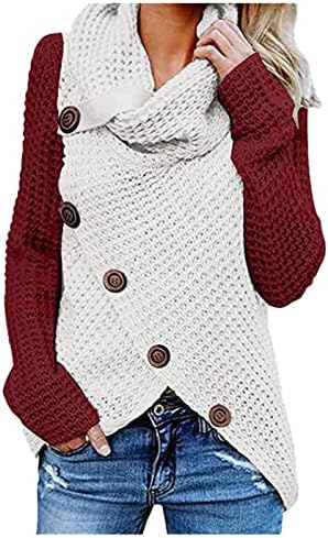 Женски џемпери, фустани со територија, фустани со линии плус големина џемпер за желки за жени Зимски крпеници плетени копчиња