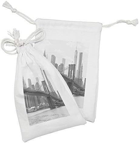 Амбесон Пејзаж Ткаенина Торбичка Во собата на 2, Слика На Бруклин Мост над Реката Исток И Високи Згради Хоризонтите На задниот