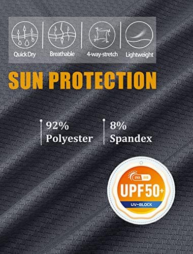 Magomsenенски јакни со лесни UPF 50+ кошула за заштита од сонце, пешачење за атлетска јакна палецот дупка 4 џебови