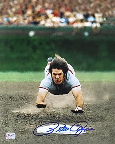 Пит Роуз потпиша автограмирана 11x14 Фото Пит Роуз Ексклузивен холограм црвени 5 - автограмирани фотографии од MLB