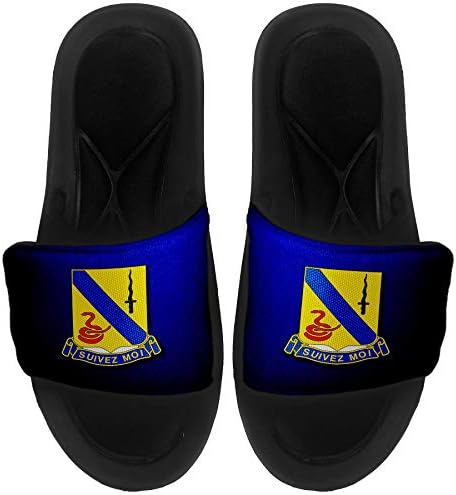 ExpressItbest Pushioned Slide -On сандали/слајдови за мажи, жени и млади - Коњаница на американската армија, застарена гранка