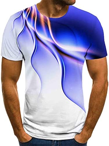 Најдобри кошули за мажи се ладат 3Д дигитално печатење на молња со тркалез со краток ракав, спортски пулвер, блуза Премиум врвови