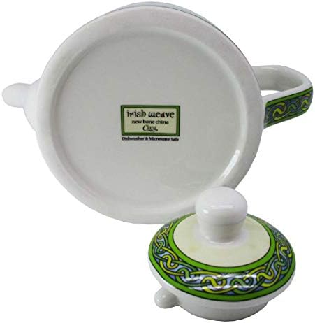 Кралска Тара Шамок порцеланска чајник - Ирски чај тенџере со чај од чај со јазол со отстранлив капак - изработен од нова микробранова