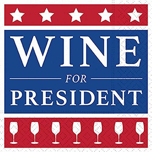 Смешни Избори Тематските Коктел Салфетки - 40 Грофот Вино За Претседател