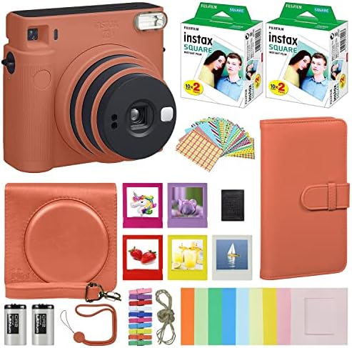 Fujifilm Instax Плоштад SQ1 Инстант Камера Теракота Портокал Со Торбичка За Носење + Фуџи Instax Филм Вредност Пакет Додатоци Пакет Пакет, Фото Албум, Избрани Рамки + Повеќе